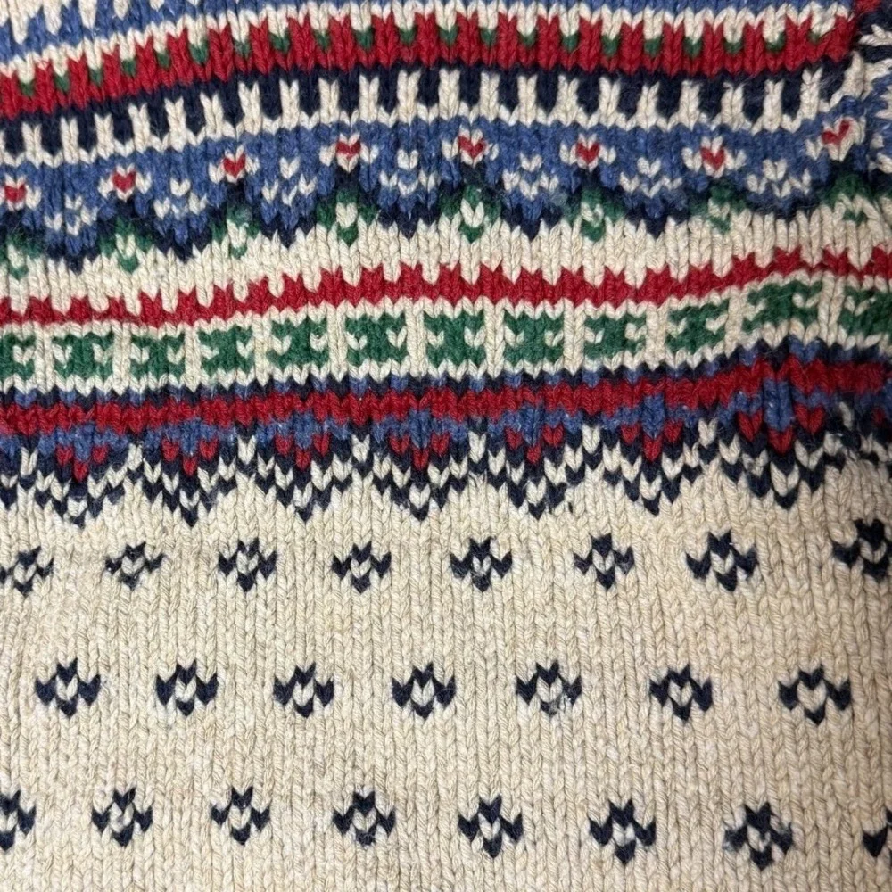 Polo Ralph Lauren Vintage Sweater Kids 6 Silk Wool Fair Isle Knit Mock Neck